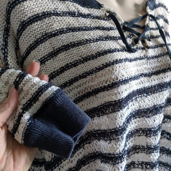 🌼 FREE PEOPLE loose knit striped sweater - Picture 7 of 8